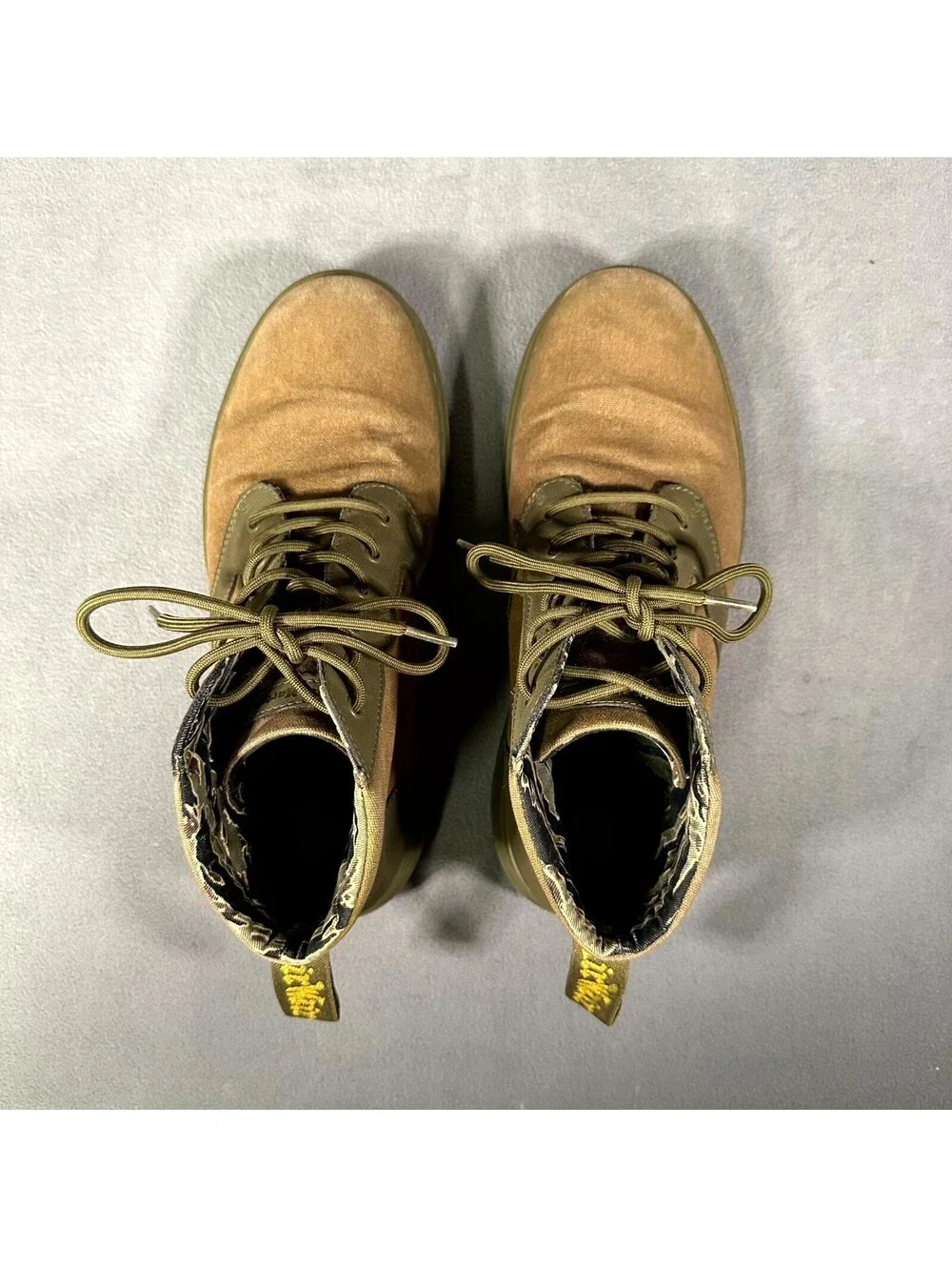 Dr. Martens Bonny II Boots Unisex M10/W11 Khaki Green Canvas Lace Up Utility